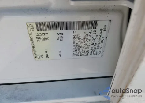 2009 Nissan Altima 2.5 S from USA, damaged, VIN 1N4AL21E39N510320